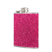 Roos roze glitter heupfles (Links)