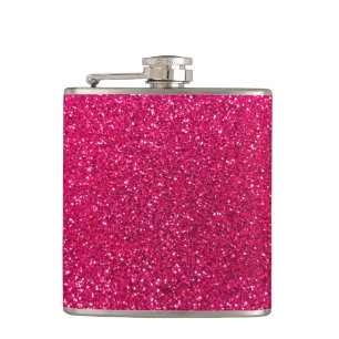 Roos roze glitter heupfles