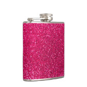 Roos roze glitter heupfles (Rechts)