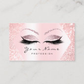 Roos Roze Glitter Makeup Artist Eyelash Brow VIP Visitekaartje (Voorkant)