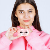 Roos Roze Glitter Makeup Artist Eyelash Brow VIP Visitekaartje