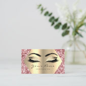 Roos Roze Glitter Makeup Artist Lashes Appointment Visitekaartje (Staand voorkant)