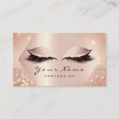 Roos Roze Glitter Makeup Artist Lashes Blush Skin Visitekaartje (Voorkant)