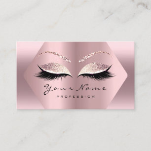 Roos Roze Glitter Makeup Artist Lashes Studio Visitekaartje