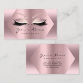 Roos Roze Glitter Makeup Artist Lashes Studio Visitekaartje (Voorkant / Achterkant)