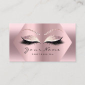 Roos Roze Glitter Makeup Artist Lashes Studio Visitekaartje (Voorkant)