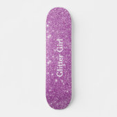 Roos Roze Glitter Meisje Show Je Glamours Sparkle Persoonlijk Skateboard (Voorkant)