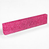 Roos roze glitter naambordje