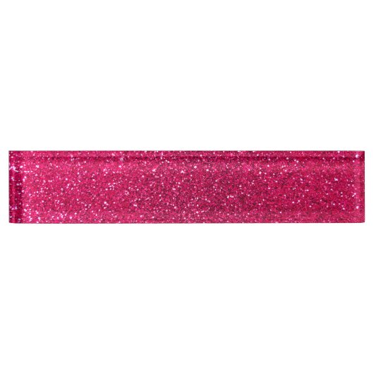Roos roze glitter naambordje (Voorkant)