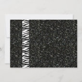 Roos roze glitter nodigt u uit met Zebra Print Bow Kaart (Achterkant)