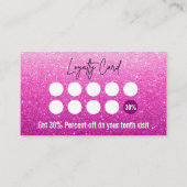 Roos Roze Glitter Ombre Lash Technician Klantenkaartje (Voorkant)