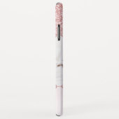 Roos Roze Glitter Rhinestone Naam Foto Case-Mate iPhone Case (Achterkant/rechts)