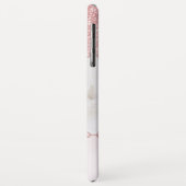 Roos Roze Glitter Rhinestone Naam Foto Case-Mate iPhone Case (Achterkant/links)