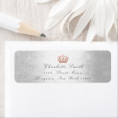 Roos Roze Glitter RSVP Kroonprinses Bridal Gray Etiket (Insitu)