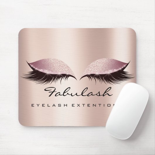 Roos Roze Glitter SPA Beauty Lashes Extension Skin Muismat (Met muis)