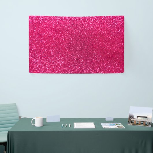 Roos roze glitter spandoek (Beurs)