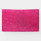 Roos roze glitter spandoek (Horizontaal)
