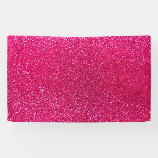 Roos roze glitter spandoek (Horizontaal)
