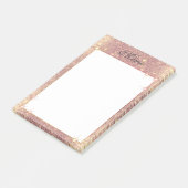 Roos Roze glitter Sparkle Glam Faux Textuur Post-it® Notes (Schuin)