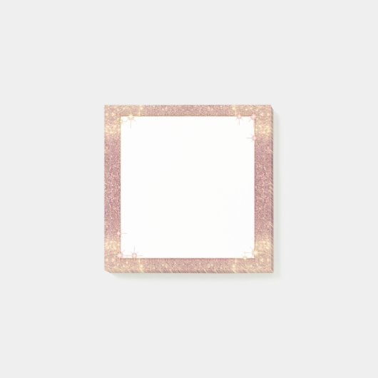 Roos Roze glitter Sparkle Glam Faux Textuur Post-it® Notes (Voorkant)