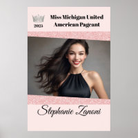 Roos Roze Glitz Pageant Deur Banner