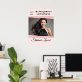 Roos Roze Glitz Pageant Deur Banner Poster (Thuiskantoor)