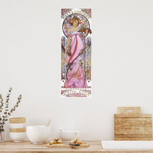  Roos Roze godin Poster (Keuken)