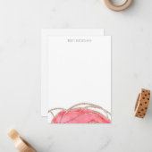 Roos Roze Gold Agate Notitiekaartje (Voorkant / Achterkant in situ)