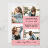 Roos Roze Gold Confetti Foto Collage Sweet 16 Kaart (Achterkant)