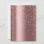 Roos Roze Gold Confetti - Zoete 16e partij Kaart (Achterkant)