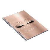 Roos Roze Gold Glitter Eyes Makeup Beaup Name Notitieboek (Rechterzijde)