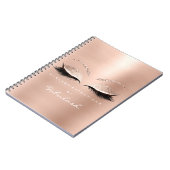Roos Roze Gold Glitter Eyes Makeup Beaup Name Notitieboek (Linkerzijde)