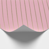 Roos Roze Goud Gestreepte Glam Glanzend Design Sti Cadeaupapier (Hoek)