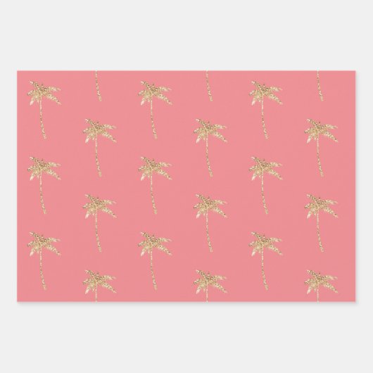 Roos roze goud glitzy ananas inpakpapier vel (Voorkant 3)