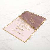 Roos Roze & Goud Save the Date Wedding Invitation Folie Uitnodiging (Gedraaid)