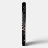 Roos roze goud & zwart monogram Case-Mate iPhone case (Achterkant / Links)