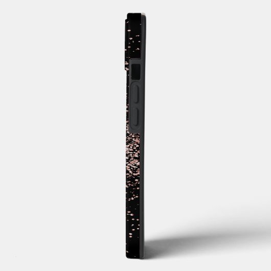 Roos roze goud & zwart monogram Case-Mate iPhone case (Achterkant / Links)