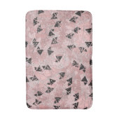 Roos roze goud & zwarte driehoeken Patroon overspo Badmat (Voorkant Verticaal)