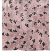 Roos roze goud & zwarte driehoeken Patroon overspo Douchegordijn (Voorkant)