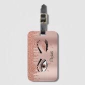 Roos roze goudas Drijvende glitter Bagagelabel (Voorkant (verticaal))