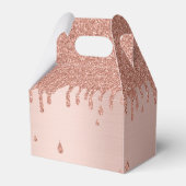 Roos roze goudas Drijvende glitter Bedankdoosjes (Achterkant)