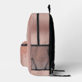 Roos roze goudas Drijvende glitter Bedrukte Rugzak (Rechts)