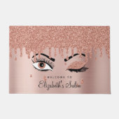 Roos Roze goudas Drijvende glitter Business Deurmat (Voorkant)