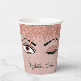 Roos Roze goudas Drijvende glitter Business Papieren Bekers