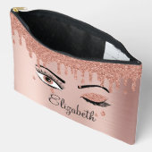 Roos roze goudas Drijvende glitter Etui (Open)