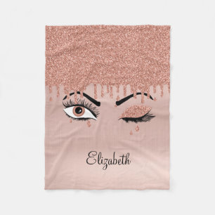 Roos roze goudas Drijvende glitter Fleece Deken