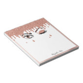 Roos roze goudas Drijvende glitter Notitieblok (Schuin)
