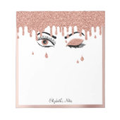 Roos roze goudas Drijvende glitter Notitieblok (Voorkant)