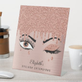 Roos roze goudas Drijvende glitter Reclamebord Met Voetstuk (Insitu)