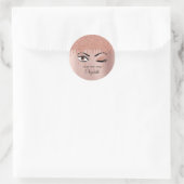 Roos roze goudas Drijvende glitter Ronde Sticker (Tas)